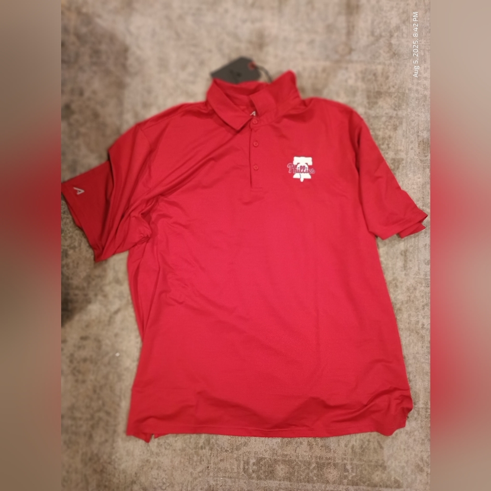 Antigua Vibrant Red Philadelphia Phillies Polo